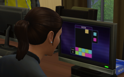 My Sim playing Blicblock in The Sims 4